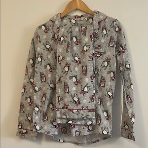 La Vie En Rose Pajamas - Gray Penguin Print